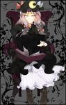  alternate_color armchair book boots chair eightman green_eyes hat long_hair open_book patchouli_knowledge purple_hair sitting solo touhou 