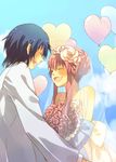  1girl angel_beats! balloon blue_hair blush bride closed_eyes couple dress good_end happy heart hetero hinata_(angel_beats!) kina_(milele) long_hair md5_mismatch pink_hair smile spoilers wedding_dress yui_(angel_beats!) 