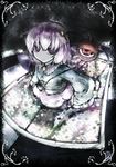  bad_id bad_pixiv_id eyeball hexagon komeiji_satori koohee looking_at_viewer purple_eyes purple_hair solo third_eye tile_floor tiles touhou 