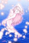  ass bad_id bad_pixiv_id breasts closed_eyes esper final_fantasy final_fantasy_vi flying highres long_hair magic medium_breasts nipples nude pink_hair pink_skin pointy_ears signature solo tina_branford trance_tina_branford yukihiro 