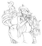  absurd_res aku_(artist) anthro dragon female feral hexdragon_(character) hi_res nintendo pok&eacute;mon scalie simple_background video_games 