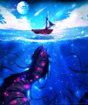  2016 ambiguous_gender boat detailed_background digital_media_(artwork) feral feralryky hi_res outside ryky sea_monster solo vehicle water 