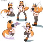  absurd_res animal_humanoid big_breasts breasts butt canid canid_humanoid canine canine_humanoid cleavage clothed clothing dipstick_tail female fox_humanoid hi_res humanoid legwear mammal mammal_humanoid multicolored_tail panties sem-l-grim thigh_highs underwear 