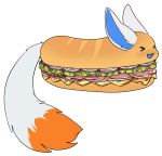  2017 arh cheese dairy_products digital_media_(artwork) fluffy fluffy_ears fluffy_tail food food_creature grin hi_res lettuce meat one_eye_closed onion plant simple_background smile solo submarine_sandwich unknown_character vegetable white_background wink 