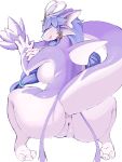  2019 anthro anus breasts butt dragon female hair hi_res horn nude open_mouth pata pussy solo 