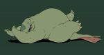  anthro belly catfish claws fish green_background green_scales league_of_legends lying male marine nude obese obese_male on_back onefetishtoomany open_mouth overweight overweight_male riot_games scales simple_background solo tahm_kench_(lol) toe_claws video_games 