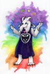  absurd_res anthro asriel_dreemurr_(god_form) boss_monster bovid caprine delta_rune_(emblem) dreemurr hi_res mammal rainbow simple_background sternenziege symbol undertale video_games 