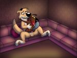 4:3 anal anal_penetration anthro balls beaver butt daggett_beaver domestic_ferret duo johnofe male male/male mammal mustela mustelid musteline nickelodeon nude penetration penis rodent sex sofa the_angry_beavers 