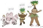 2019 3_heads alcohol alolan_exeggutor alternate_species bandage beverage big_breasts bikini boots bottle bottomwear breasts claws clothed clothing digital_media_(artwork) drunk exeggcute exeggutor female flora_fauna footwear grass_skirt group hair hi_res huge_breasts humanoid humanoidized multi_head nintendo open_mouth plant pok&eacute;mon pok&eacute;mon_(species) regional_variant sandals simple_background slightly_chubby smile spiky_hair substance_intoxication swimwear tall thick_thighs tmm4 toe_claws tongue topwear video_games white_background 