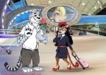  absurd_res airport antelope bovid canid canine clothing colored_fur common_hippopotamus disney felid feline flight_attendand footwear fox gazelle giraffe giraffid hi_res high_heels hippopotamid judy_hopps lagomorph leopardus leporid mammal mouse murid murine murlik nick_wilde ocelot original_characters pantherine rabbit rodent rose_(disambiguation) shoes snow_leopard surprise trolley ursid zootopia 