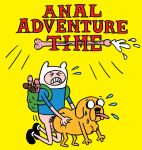  2012 adventure_time all_fours anal anal_penetration anthro anthro_penetrated backpack balls biped bodily_fluids bottomless breasts butt canid canine canis cartoon_network clenched_teeth clothed clothing crossgender cum dildo doggystyle domestic_dog duo english_text erection eyes_closed female female_penetrated finn_the_human flying_sweatdrops from_behind_position genital_fluids hairy_balls human human_on_anthro human_penetrating human_penetrating_anthro humanoid_dildo interspecies jake_the_dog johnny_ryan light_skin male male/female male_penetrating mammal mtf_crossgender nipples open_mouth penetration penis pubes sex sex_toy simple_background straining sweat sweatdrop teeth text tongue tongue_out yellow_background 