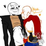 &lt;3 ... 1:1 animated_skeleton bone clothing duo gaster humanoid humanoid_penis lizheru male male/male not_furry papyrus_(undertale) penis simple_background skeleton text undead undertale video_games white_background 