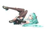  hatsune_miku headphones heels rsk skirt_lift tattoo thighhighs vocaloid 