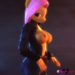  1:1 3d_(artwork) anthro bethesda_softworks breasts clothed clothing digital_media_(artwork) equid equine fallout female fluttershy_(mlp) friendship_is_magic hair hi_res horse light lighting mammal my_little_pony nipples pony simple_background skynaya smile source_filmmaker video_games wings 