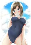  cameltoe erect_nipples gym_uniform mikujin_(mikuzin24) school_swimsuit shirt_lift swimsuits undressing wet wet_clothes 