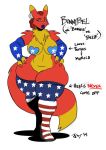  anthro boots breasts clothing digimon digimon_(species) ear_piercing ear_ring female footwear kingjaguar lipstick makeup piercing renamon solo united_states_of_america 