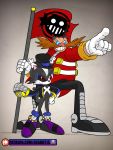  15_the_cat_(character) absurd_res anthro black_fur breasts clothed clothing dr._eggman eggbot15 fur gloves hair handwear hi_res male patreon red_eyes sonic_(series) teeth 