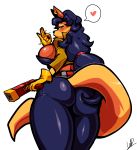  &lt;3 absurd_res anthro big_breasts bit_butt breasts canid canine carmelita_fox ear_piercing ear_ring female fox hi_res lollipopcon mammal piercing side_boob sly_cooper_(series) sony_corporation sony_interactive_entertainment sucker_punch_productions tongue tongue_out video_games 
