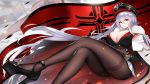  artist_revision azur_lane bra damao_yu graf_zeppelin_(azur_lane) heels open_shirt pantyhose tagme uniform 