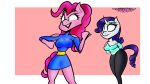  16:9 2019 anthro blush breasts butt clothed clothing duo eyelashes female friendship_is_magic girly hi_res mammal mature_female my_little_pony nativefall pinkie_pie_(mlp) rarity_(mlp) simple_background thick_thighs video_games 