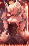  bowsette cleavage dress horns new_super_mario_bros._u_deluxe pasoputi tail 