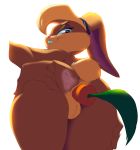  2019 anal anal_penetration anal_vore anthro buckteeth butt carrot chip_&#039;n_dale_rescue_rangers disney duo eyelashes eyeofcalamity female food gadget_hackwrench hi_res internal lagomorph leporid lola_bunny long_ears looking_back looney_tunes mammal micro one_eye_closed penetration plant pussy rabbit rear_view simple_background teeth vegetable vore warner_brothers white_background 