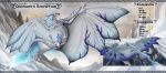  2019 absurd_res balls belly_scales big_balls big_penis blue_fire claws colored_fire dragon ear_fins feral fin fire flesh_whiskers flower flying glowing hi_res huge_balls hyper hyper_balls ishiru knot male model_sheet mountain multiple_poses nameplate penis plant pose purple_eyes quinarth_snowtide_(western) reptile rose_(flower) scales scalie snow solo spikes text white_scales wings 