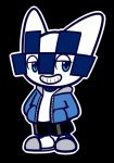  (undertale) 00freeze00 2019 2020_tokyo_olympic black_background male mascot miraitowa olympics sans simple_background smile 