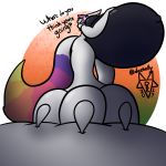  1:1 2019 absurd_res anthro belly belly_rub big_belly big_breasts breasts claws dae_(daebelly) daebelly digital_media_(artwork) digitigrade domination duo feet female female_domination first_person_view foot_fetish fur hi_res huge_pregnancy hyper hyper_belly hyper_pregnancy looking_at_viewer mammal navel nude pregnant simple_background smile solo_focus standing stepping_on stepping_on_viewer thick_thighs toe_claws toes white_fur wide_hips 