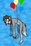  2013 balloon beatlewolf_(artist) canid canine canis mammal nude solo tongue tongue_out wolf 