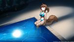  2019 7:4 anthro bikini blue_eyes breasts brown_fur canid canine cleavage clothed clothing digitigrade felid feline female fur grey_fur hi_res hybrid kathrin_vaughan keidran looking_up mammal midriff moon multicolored_fur navel night outside partially_submerged ponytail reflection sitting skimpy solo spots spotted_fur swimming_pool swimwear tom_fischbach twokinds water webcomic white_fur 