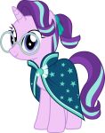  2019 alpha_channel cape clothed clothing equid eyewear female feral friendship_is_magic glasses hair horn looking_at_viewer mammal multicolored_hair my_little_pony simple_background sketchmcreations smile solo starlight_glimmer_(mlp) transparent_background unicorn 