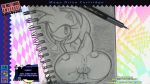  &lt;3 amy_rose anus bodily_fluids butt female genital_fluids is_(artist) monochrome presenting presenting_hindquarters pussy pussy_juice sonic_(series) traditional_media_(artwork) 
