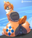  2019 anthro anus butt cutie_mark digital_media_(artwork) female hair hi_res kiva_(amazon) looking_back machine my_little_pony pussy rear_view robot smile solo whisperfoot 