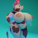  bagelcollector big_breasts bovid bovine breasts cattle female hair huge_breasts mammal ribby_(character) solo 