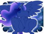  anthro big_breasts breasts crouching equid female friendship_is_magic hi_res horn leinhart mammal my_little_pony nipples princess_luna_(mlp) pussy thick_thighs winged_unicorn wings 
