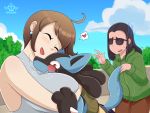  &lt;3 4:3 absurd_res big_breasts blush breasts clothing digital_media_(artwork) ear_piercing ear_ring female fur girly group hair hi_res human long_hair lucario male mammal nikkibunn nintendo open_mouth piercing pok&eacute;mon pok&eacute;mon_(species) road scenery trainer video_games 