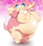  audino blush breasts chinchira_(pixiv13404505) female nintendo obese overweight pok&eacute;mon pok&eacute;mon_(species) solo video_games 