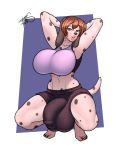  2019 animal_humanoid balls_outline big_breasts blue_eyes breasts brown_hair bulge canid canid_humanoid canine canine_humanoid canis clothed clothing crouching dalmatian digital_media_(artwork) domestic_dog freckles_(artist) green_eyes gynomorph hair heterochromia hi_res humanoid intersex looking_at_viewer mammal mammal_humanoid penis_outline short_hair signature solo tesla_(sinister) 