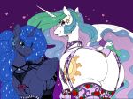  &lt;3 absurd_res big_butt butt clothing duo ear_piercing ear_ring equid female feral friendship_is_magic garter_straps hi_res horn lingerie longinius mammal my_little_pony piercing princess_celestia_(mlp) princess_luna_(mlp) sibling sister sisters thong winged_unicorn wings 