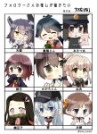  6+girls :d akitsu_maru_(kantai_collection) anchor_symbol artist_name bare_shoulders bit_gag black_gloves black_hair black_jacket blue_eyes blue_hair blue_jacket brown_eyes brown_hair checkered checkered_neckwear chibi commentary commentary_request cup detached_sleeves eyebrows_visible_through_hair eyepatch facing_viewer flat_cap flipped_hair forehead gag gloves gradient_hair green_eyes grey_sailor_collar hair_flaps hair_ribbon hairband hat headgear hibiki_(kantai_collection) hiei_(kantai_collection) highres holding holding_cup houshou_(kantai_collection) jacket japanese_clothes kaga_(kantai_collection) kamado_nezuko kantai_collection kimetsu_no_yaiba kimono long_hair looking_at_viewer military military_uniform mouth_hold multicolored_hair multiple_girls musical_note mutsuki_(kantai_collection) neck_ribbon neckerchief necktie nontraditional_miko open_mouth partly_fingerless_gloves peaked_cap pink_eyes pink_hair pink_kimono pink_ribbon ponytail purple_hair red_hair red_neckwear red_ribbon remodel_(kantai_collection) ribbon sailor_collar sash school_uniform serafuku short_hair silver_hair smile taisa_(kari) tasuki tenryuu_(kantai_collection) translation_request twitter_username uniform very_long_hair yellow_eyes yunomi yura_(kantai_collection) 