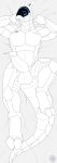  2019 3_fingers anthro balls blue_eyes digitigrade erection fingers glans hi_res humanoid_penis line_art machine male nude open_mouth penis robot simple_background solo synth_(vader-san) tongue tongue_out venerabela watermark white_background 