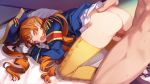  ass blue_eyes blush bondage boots chain eiyuu_senki game_cg gloves hat long_hair military napoleon nopan orange_hair oyari_ashito penis photoshop pussy sex shackles thighhighs uncensored uniform wink 