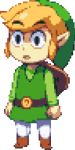  1boy animated belt blonde_hair clothed clothed_sex eyebrows eyebrows_visible_through_hair green_clothing green_tunic hair hat link male male_focus male_only michafrar nintendo open_mouth pants pixel_(artwork) pixel_art pointy_ears shield shoes solo solo_focus standing talking the_legend_of_zelda the_legend_of_zelda:_the_wind_waker the_wind_waker tongue toon_link tunic wide-eyed 