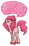  2013 cutie_mark dialogue earth_pony equid equine eyes_closed female feral friendship_is_magic hair horse mammal my_little_pony pink_hair pinkie_pie_(mlp) pony simple_background smile solo text turtle-arts white_background 