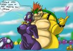  2019 areola big_breasts bowser breasts clothing female huge_breasts humanoid koopa male mario_and_luigi_(series) mario_bros nintendo nipples nude princess_shroob pussy reptile scalie shinysteel shroob smile turtle underwear video_games voluptuous wide_hips 