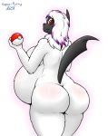  absol belly big_belly big_breasts big_butt blush breasts butt gyro-furry hi_res looking_at_viewer looking_back nintendo pok&eacute;mon pok&eacute;mon_(species) pregnant thick_thighs video_games voluptuous 