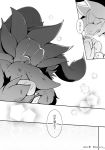  ambiguous_gender azuma_minatsu black_and_white comic dialogue eeveelution forest hydreigon japanese_text manga monochrome nintendo pok&eacute;mon pok&eacute;mon_(species) scar sylveon text translation_request tree video_games 