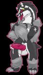  anthro balls bodily_fluids genital_fluids hi_res huntresskitteh knot looking_at_viewer male nintendo obstagoon penis pok&eacute;mon pok&eacute;mon_(species) precum red_eyes solo tongue tongue_out video_games 