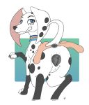  101_dalmatian_street 101_dalmatians 2019 absurd_res adamb/fluffy anatomically_correct animal_genitalia animal_pussy anus canid canine canine_pussy canis claws collar dalmatian digital_media_(artwork) disney dolly_(101_dalmatians) domestic_dog duo female feral floating_hands hi_res looking_back mammal pussy signature simple_background solo_focus spots spread_anus spreading 